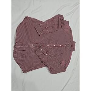 ralph lauren Button Down Shirt Res/white Stripes Small Mens (5a)